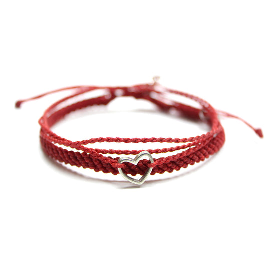 Corazón - Set de 2 Pulseras - Roja