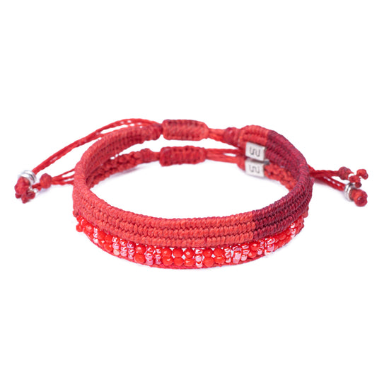 Encontrarse - Set de 2 Pulseras - Roja