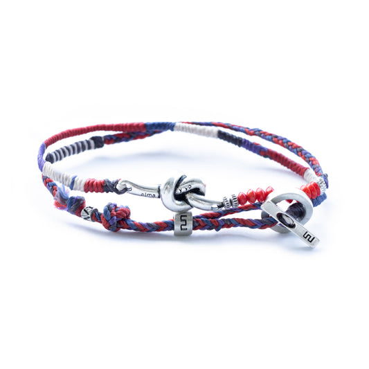 Alma y yo - Pulsera Doble Wrap - rojo / azul