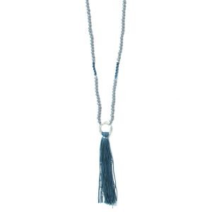 Tassel Necklace - Light Blue